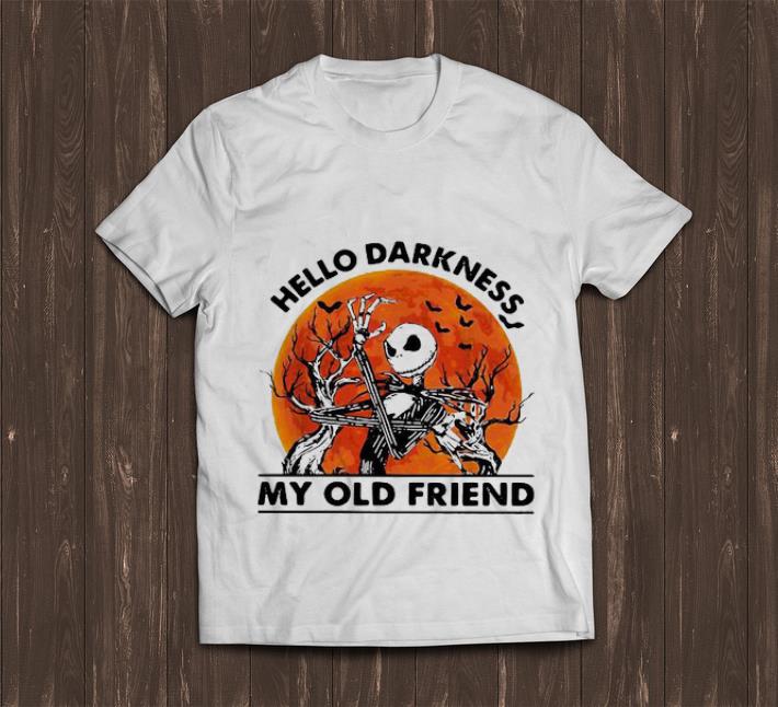 Premium Jack Skellington hello darkness my old friend sunset shirt 1 - Premium Jack Skellington hello darkness my old friend sunset shirt