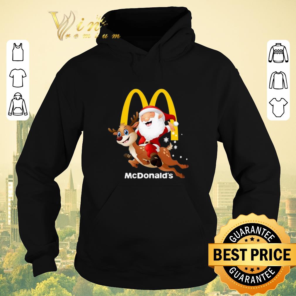 Premium Santa Claus riding reindeer McDonald s shirt sweater 4 1 - Premium Santa Claus riding reindeer McDonald's shirt sweater