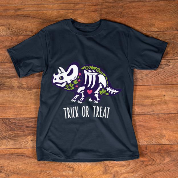 Premium Trick or Treat Halloween Triceratops Trike Dinosaur shirt 1 - Premium Trick or Treat Halloween Triceratops Trike Dinosaur shirt