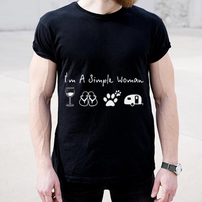 Pretty I Am A Simple Woman Wine Flip Flop Paw Camping shirt 4 - Pretty I Am A Simple Woman Wine Flip Flop Paw Camping shirt