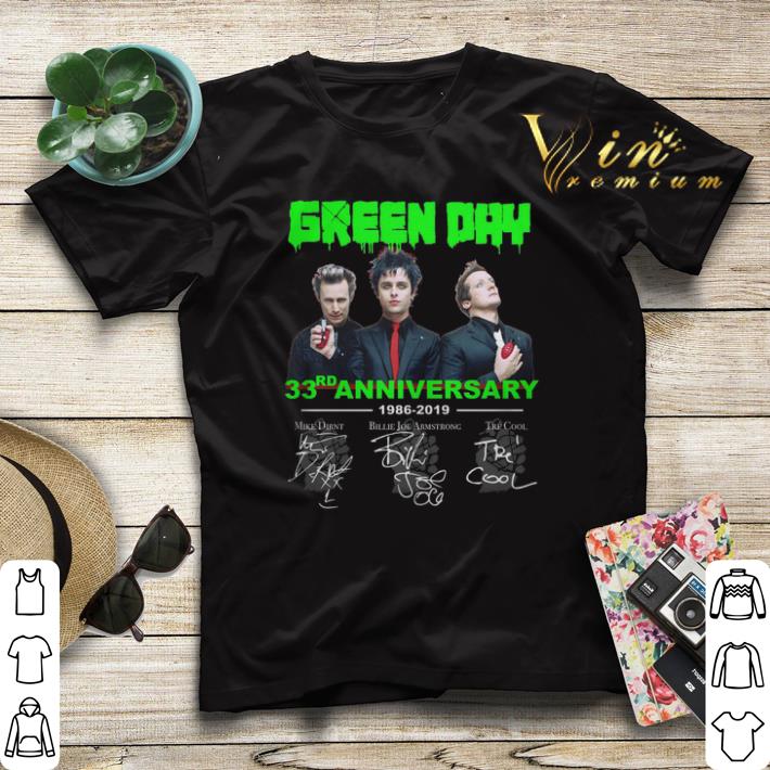 Signatures Green Day 33rd anniversary 1986 2019 shirt 4 - Signatures Green Day 33rd anniversary 1986-2019 shirt
