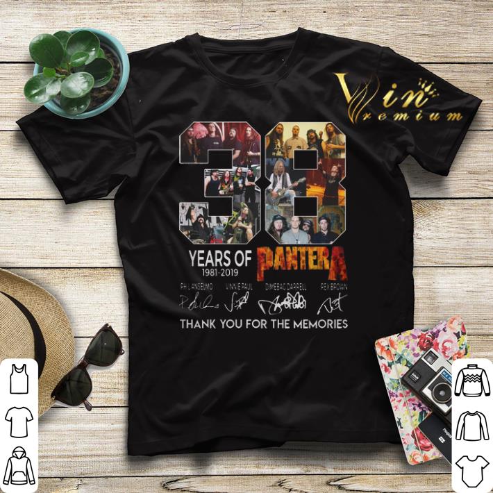 Thank you for the memories 38 years of Pantera 1981 2019 signatures shirt 4 - Thank you for the memories 38 years of Pantera 1981-2019 signatures shirt