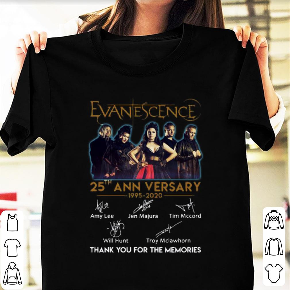 Top Evanescence 25th Anniversary 1995 2020 Signatures Thank You For The Memories shirt 1 - Top Evanescence 25th Anniversary 1995-2020 Signatures Thank You For The Memories shirt
