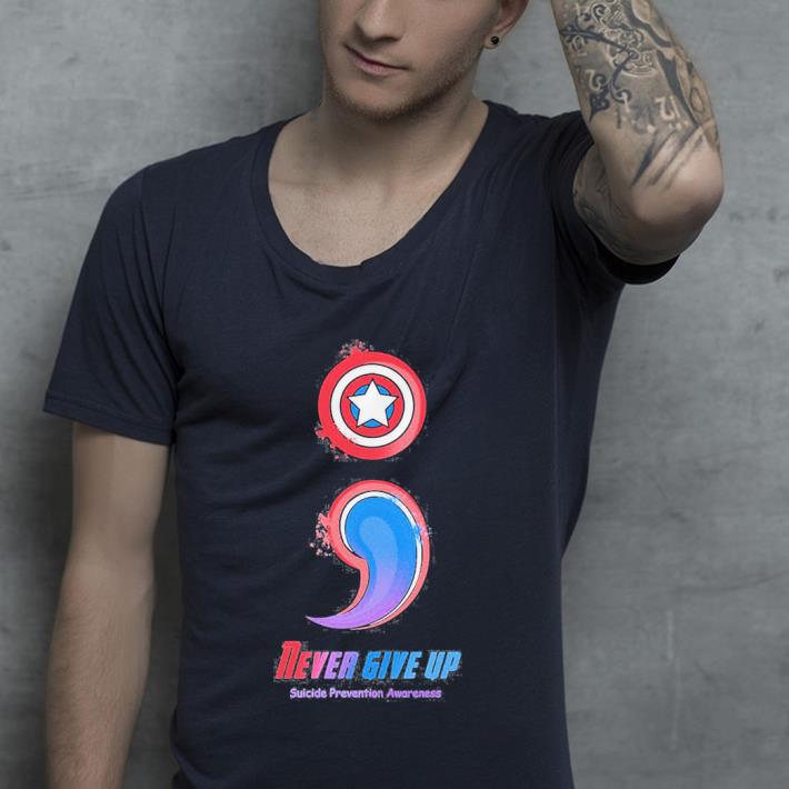 Top Never Give Up Suicide Prevention Awareness Captain America shirt 4 - Top Never Give Up Suicide Prevention Awareness Captain America shirt