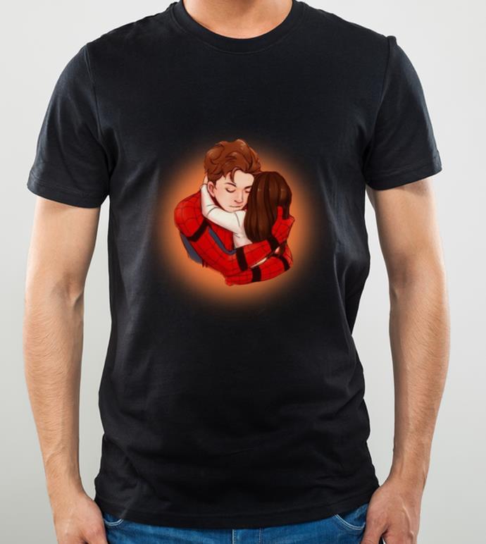Top Spiderman Peter Parker hugging Morgan Stark shirt 4 - Top Spiderman Peter Parker hugging Morgan Stark shirt