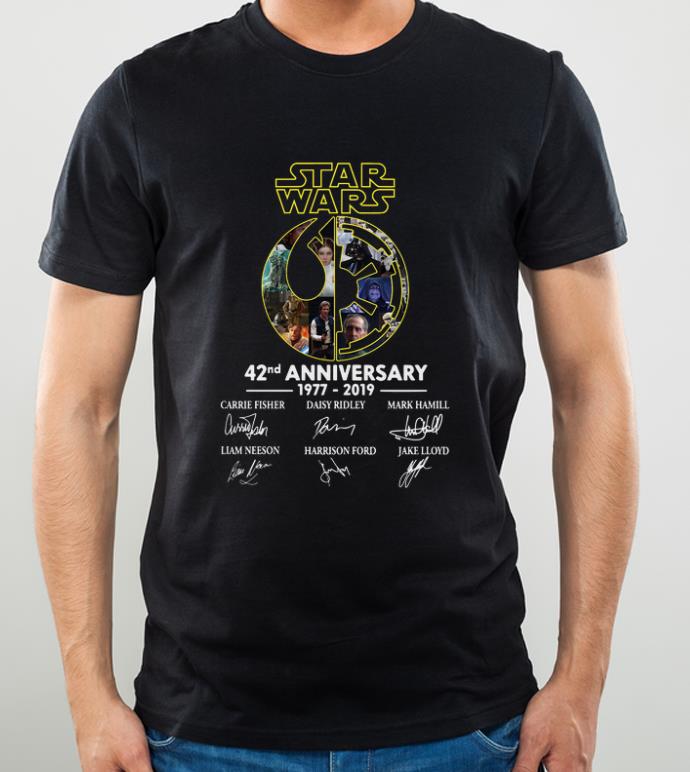 Top Star Wars 42nd Anniversary 1977 2019 Signatures shirt 4 - Top Star Wars 42nd Anniversary 1977 2019 Signatures shirt