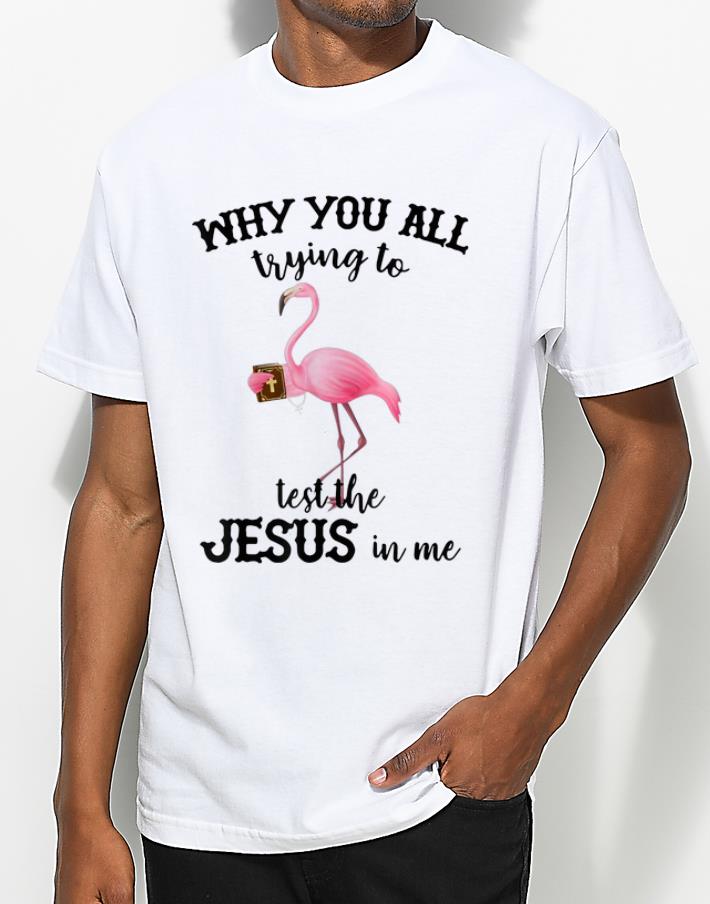 Top Why You All Trying To Test The Jesus In Me Flamingo shirt 4 - Top Why You All Trying To Test The Jesus In Me Flamingo shirt