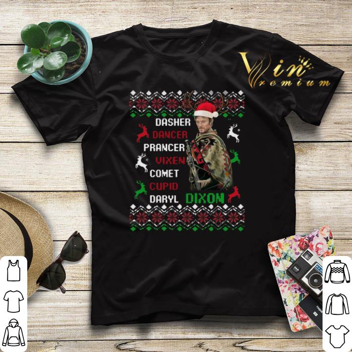 Daryl Dixon dasher dancer prancer vixen cupid ugly Christmas shirt sweater 4 - Daryl Dixon dasher dancer prancer vixen cupid ugly Christmas shirt sweater