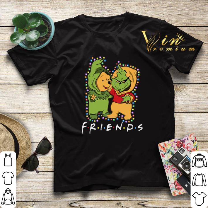 Friends Grinch and Pooh Christmas light shirt sweater 4 - Friends Grinch and Pooh Christmas light shirt sweater