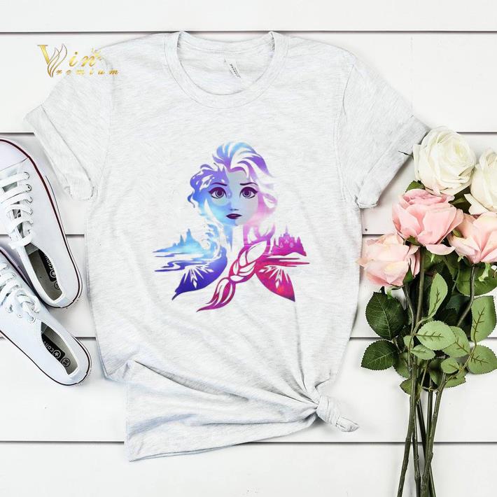 Frozen 2 Elsa Two Tone Gradient Portrait shirt sweater 4 - Frozen 2 Elsa Two Tone Gradient Portrait shirt sweater
