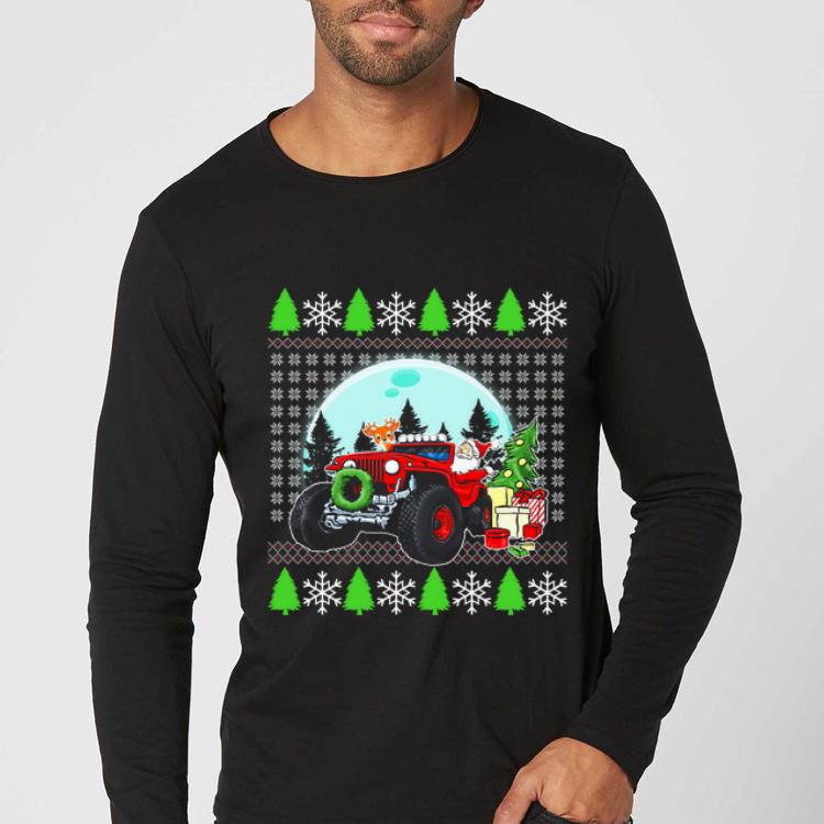 Hot Santa Reindeer Riding Jeeps Ugly Christmas shirt 4 - Hot Santa Reindeer Riding Jeeps Ugly Christmas shirt