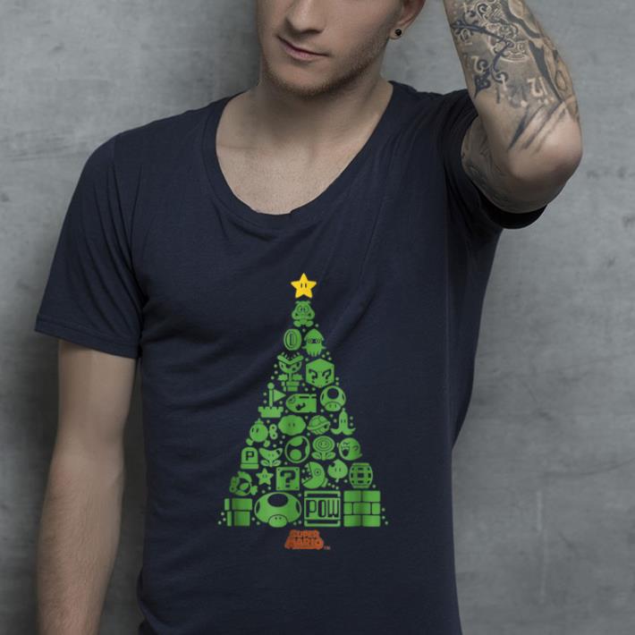 Nice Super Mario Item Characters Christmas Tree Graphic shirt 4 - Nice Super Mario Item Characters Christmas Tree Graphic shirt