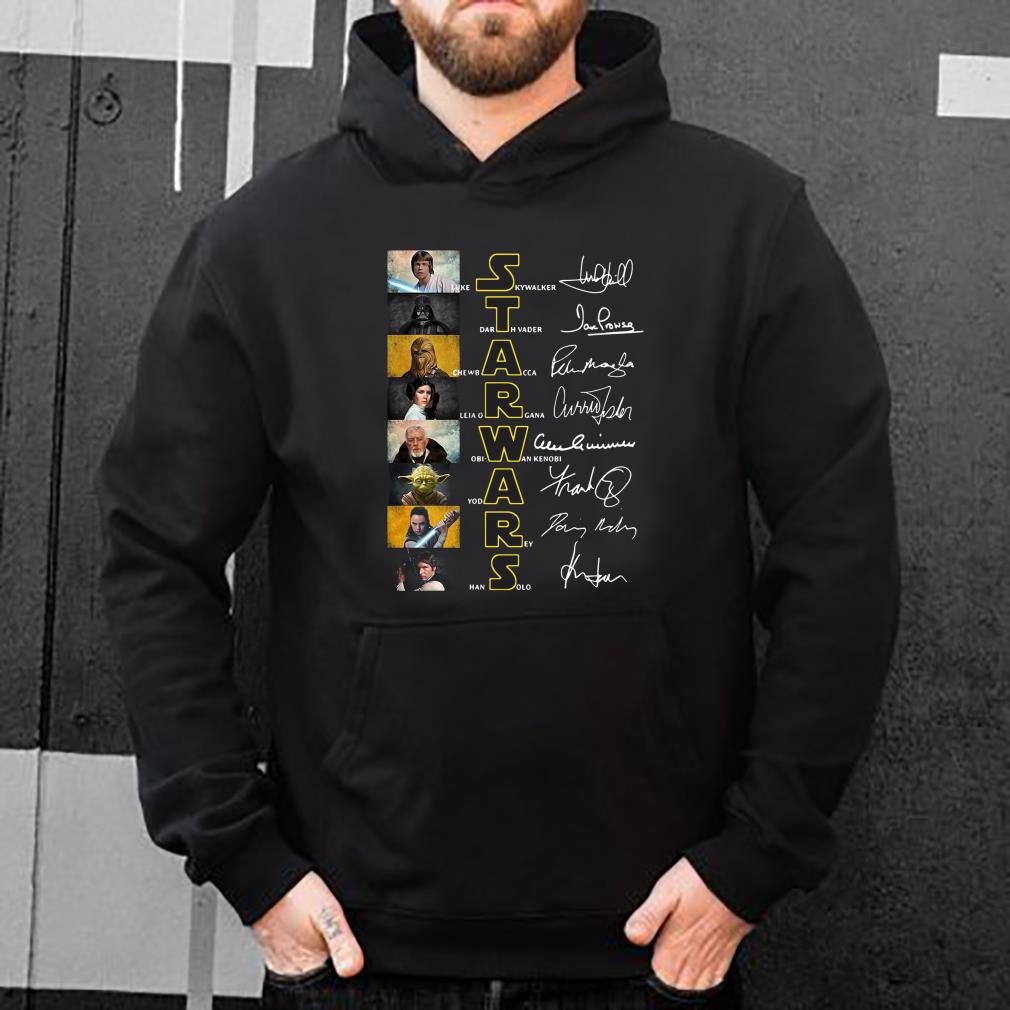 Official Star Wars Luke Skywalker Darth Vader Chewbacca Leia Organa Obi Wan Kenobi signatures shirt 4 - Official Star Wars Luke Skywalker Darth Vader Chewbacca Leia Organa Obi Wan Kenobi signatures shirt