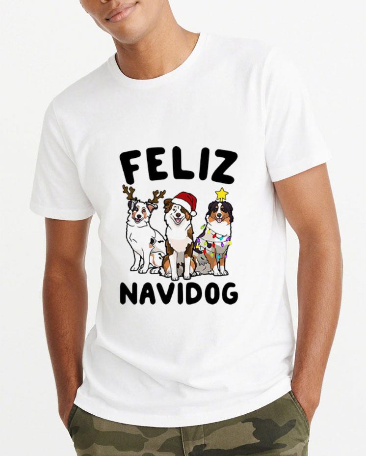 Original Australian Shepherd Feliz Navidog Christmas shirt 4 - Original Australian Shepherd Feliz Navidog Christmas shirt