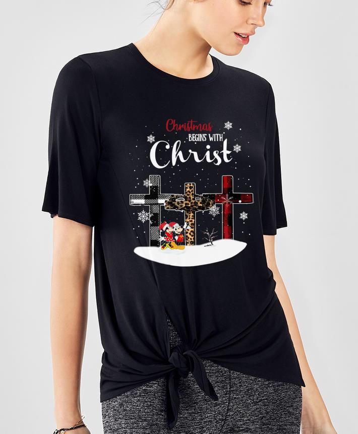 Premium Christmas Begins With Christ Minnie And Mickey Mouse Cross shirt 4 - Premium Christmas Begins With Christ Minnie And Mickey Mouse Cross shirt