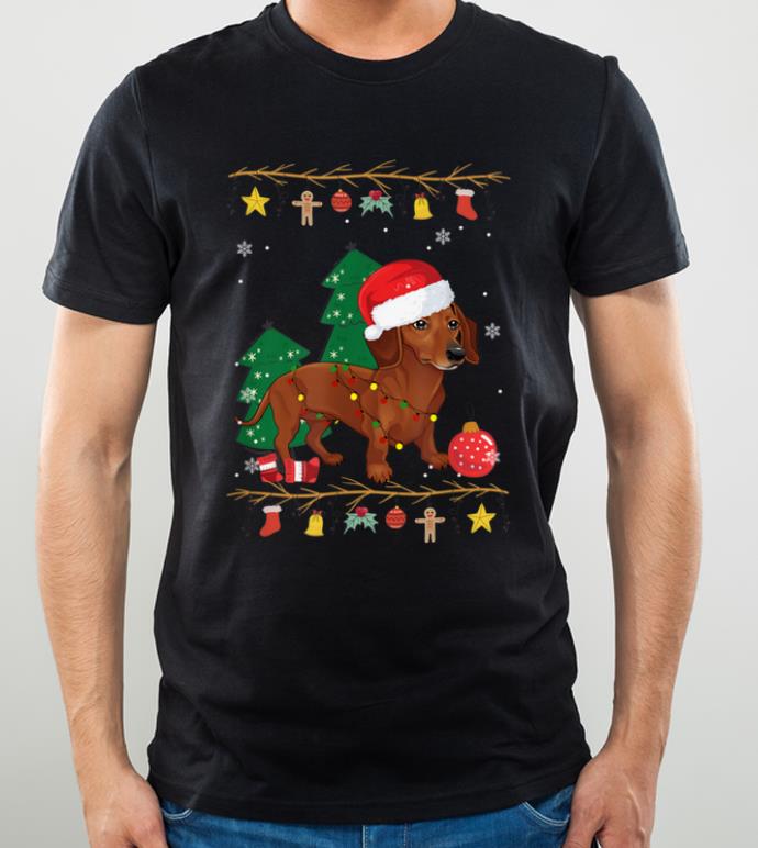 Premium Dachshund Dog Lover Christmas Lights Funny Xmas Gift shirt 4 - Premium Dachshund Dog Lover Christmas Lights Funny Xmas Gift shirt