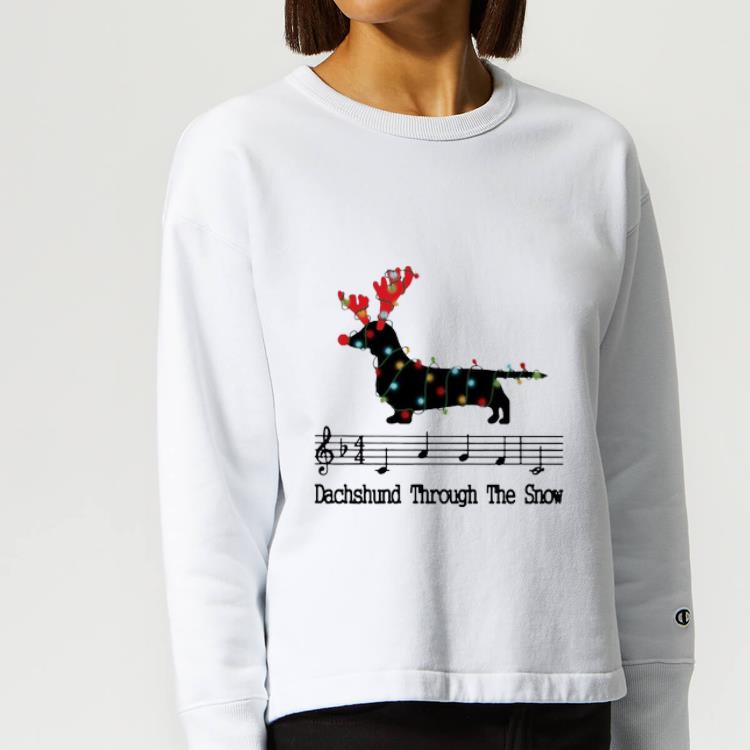Premium Dachshund through the Snow Music Christmas shirt 4 - Premium Dachshund through the Snow Music Christmas shirt