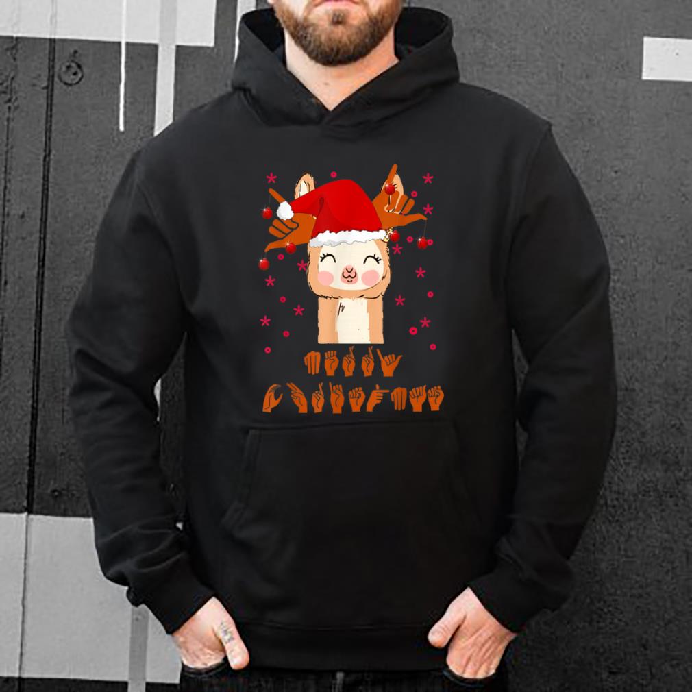 Premium Reindeer Alpaca Deaf Pride Sign Language Christmas Funny shirt 4 - Premium Reindeer Alpaca Deaf Pride Sign Language Christmas Funny shirt