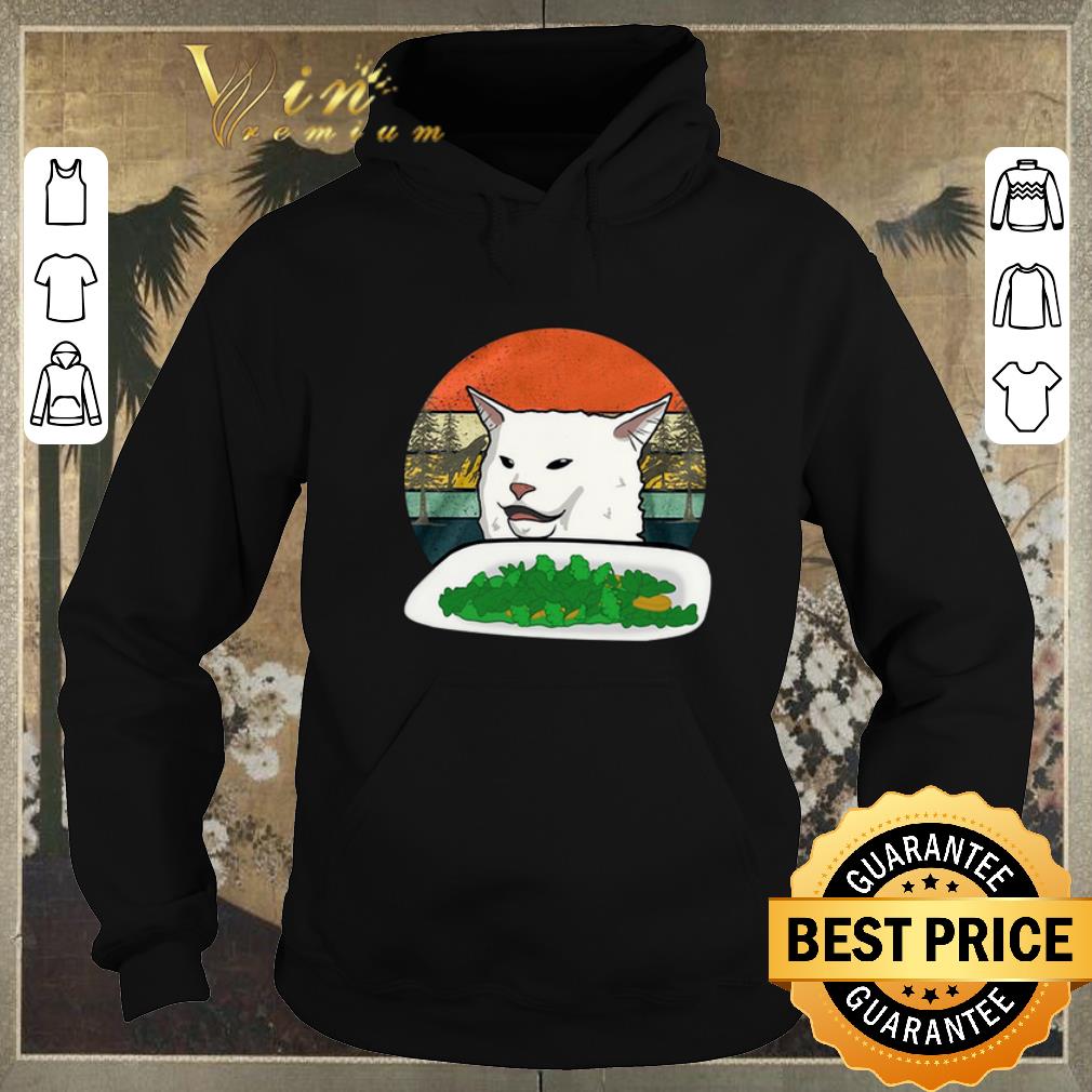 Premium Vintage Woman Yelling Confused white Cat at Dinner shirt Premium Vintage Woman Yelling Confused white Cat at Dinner shirt 4 - Premium Vintage Woman Yelling Confused white Cat at Dinner shirt