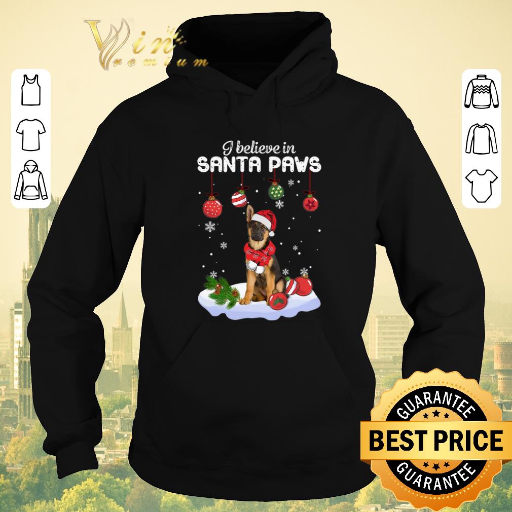 Pretty German Shepherd I believe in Santa Paws Christmas shirt sweater 4 - Pretty German Shepherd I believe in Santa Paws Christmas shirt sweater