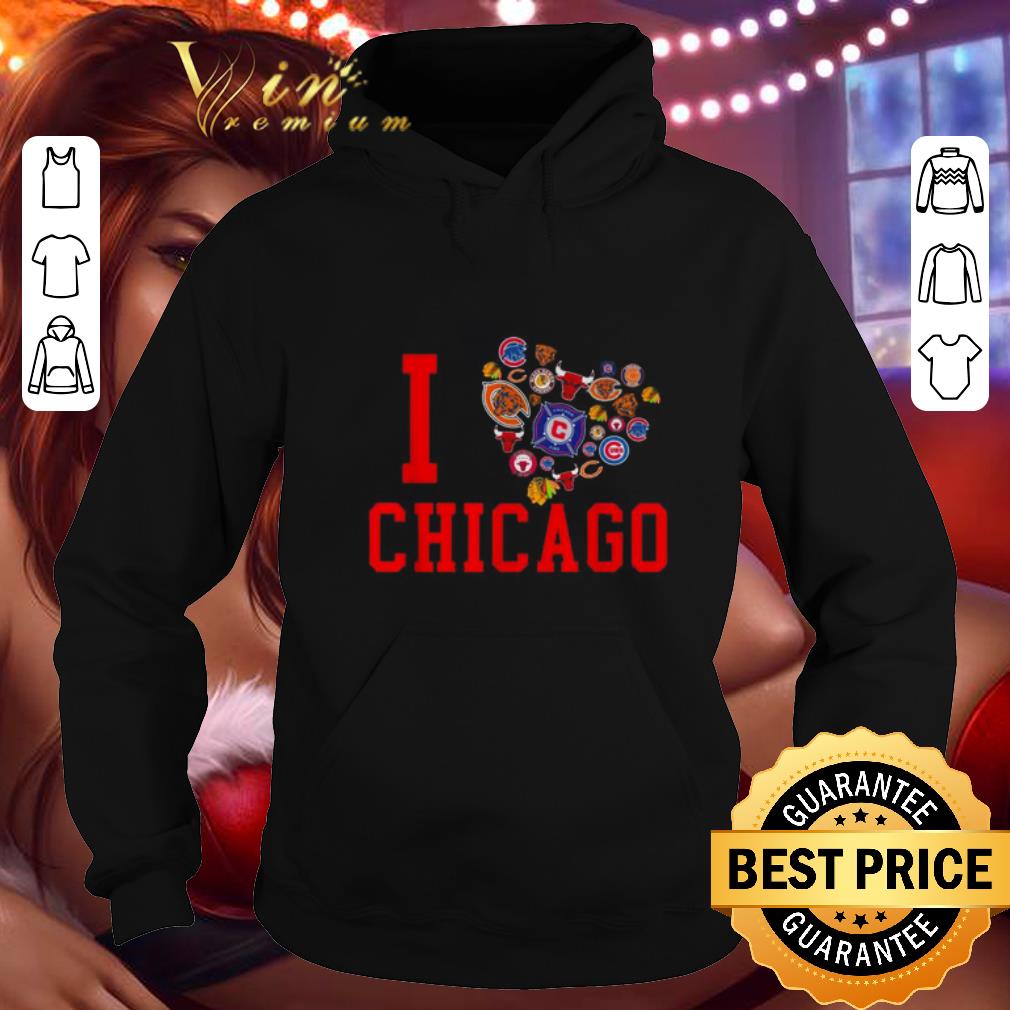 Pretty I love Chicago Sports Teams logo shirt 4 - Pretty I love Chicago Sports Teams logo shirt