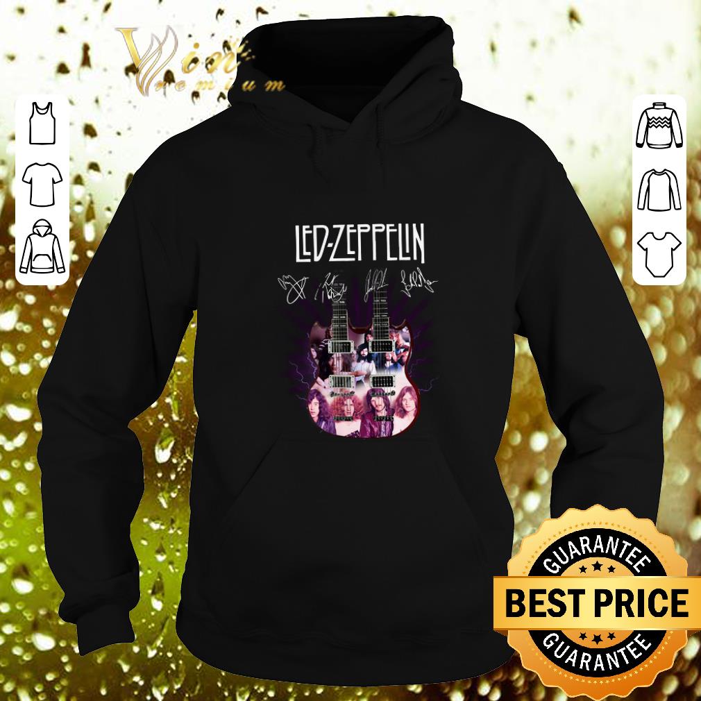 Pretty Led Zeppelin signatures two guitar shirt 4 - Pretty Led Zeppelin signatures two guitar shirt