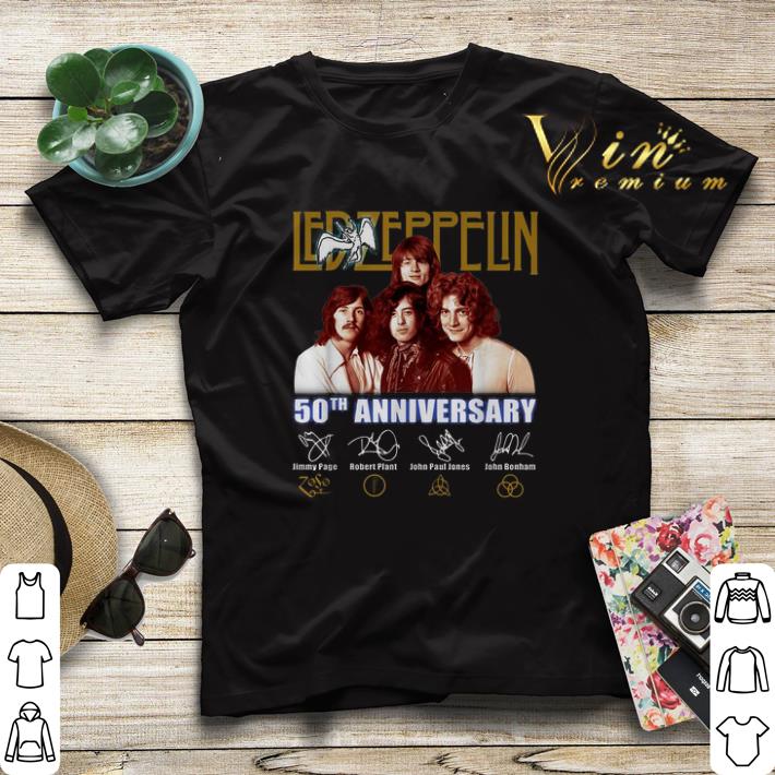 Signatures Led Zeppelin members 50th Anniversary shirt 4 - Signatures Led Zeppelin members 50th Anniversary shirt
