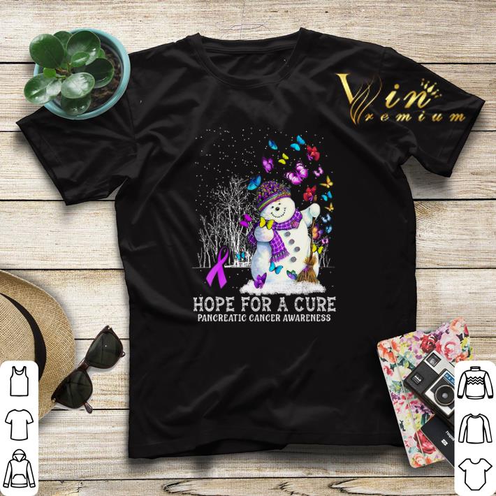 Snowman Butterfly Hope For A Cure Pancreatic Cancer Awareness shirt sweater 4 - Snowman Butterfly Hope For A Cure Pancreatic Cancer Awareness shirt sweater