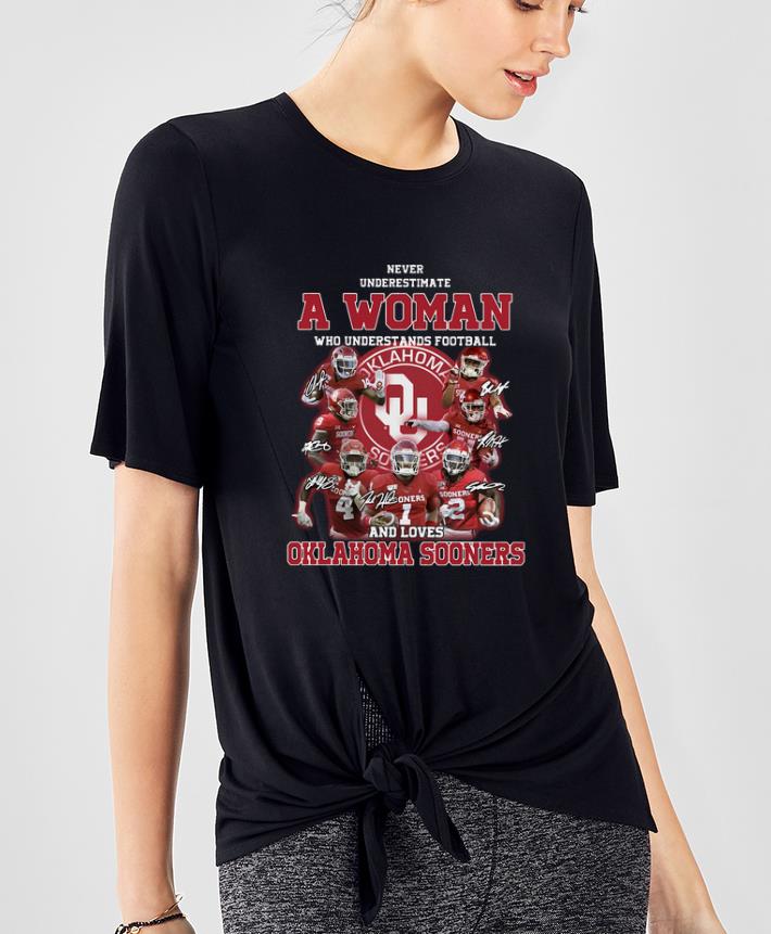 Top A woman who understands football and loves Oklahoma Sooners signatures shirt 4 - Top A woman who understands football and loves Oklahoma Sooners signatures shirt