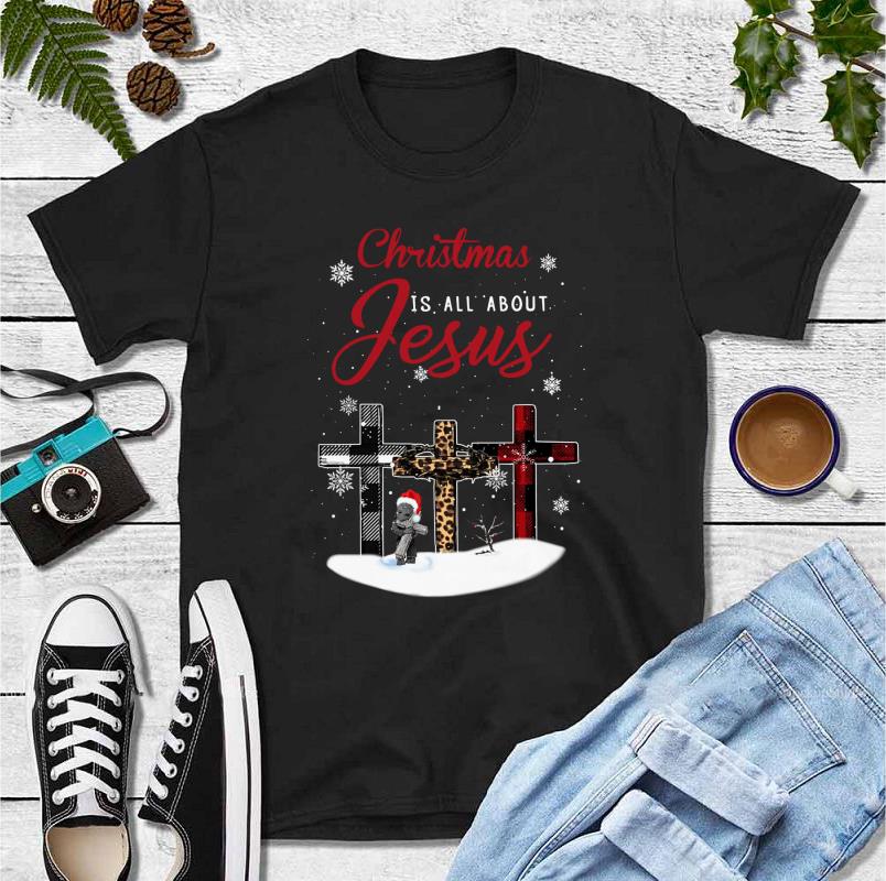 Top Christmas Is All About Jesus Groot Hug Cross shirt 4 - Top Christmas Is All About Jesus Groot Hug Cross shirt