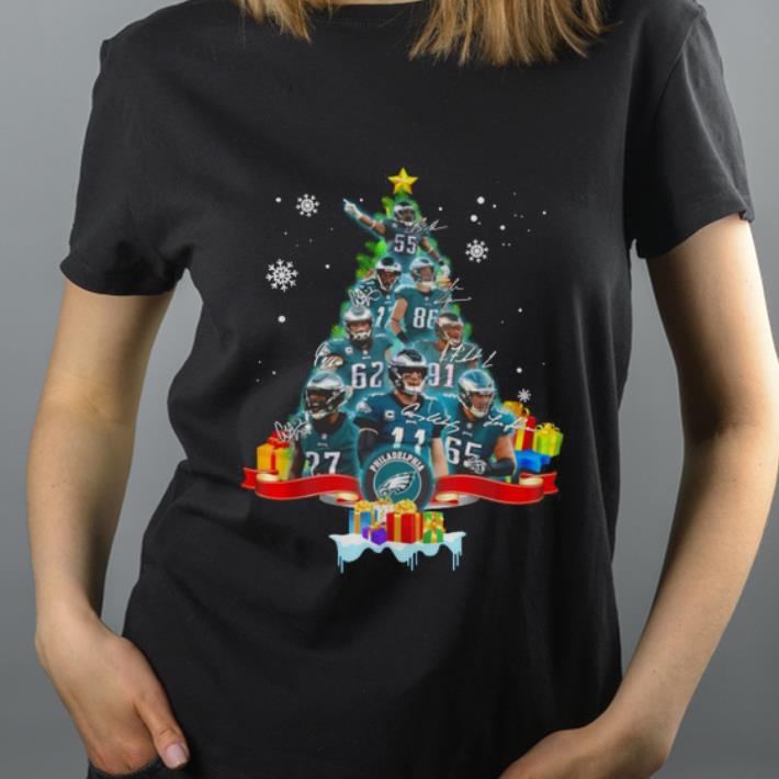 Top Christmas tree team players signatures Philadelphia Eagles shirt 4 - Top Christmas tree team players signatures Philadelphia Eagles shirt