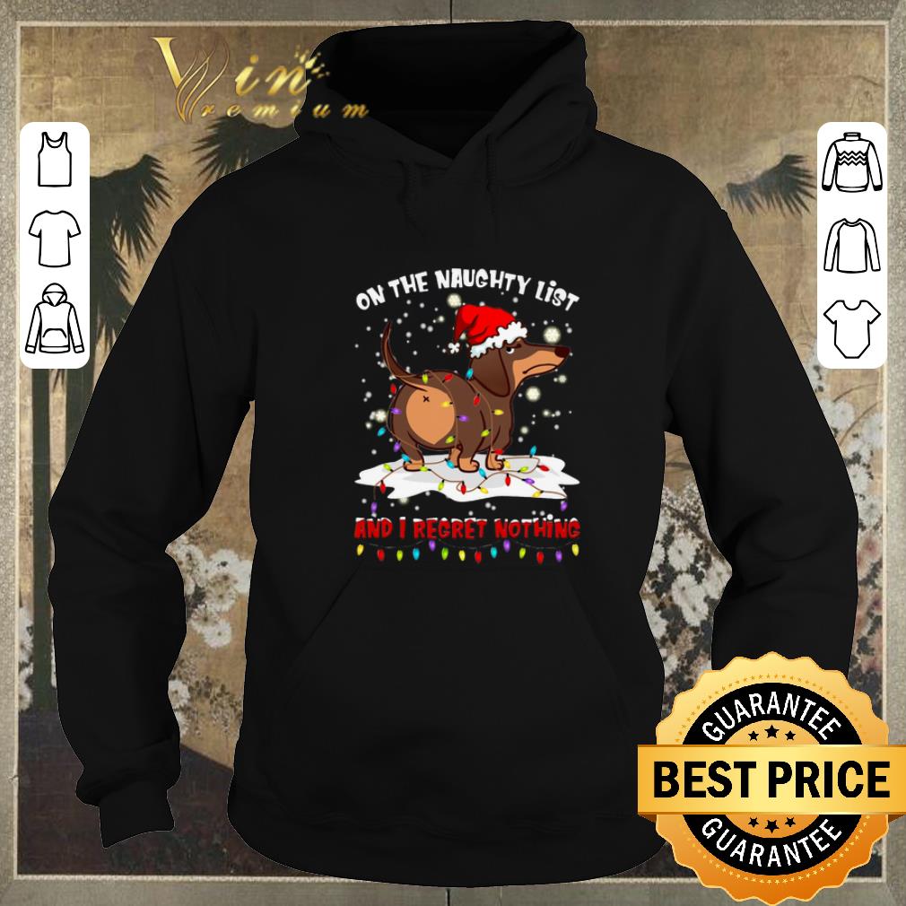 Top Dachshund on the naughty list and i regret nothing Christmas shirt sweater 4 - Top Dachshund on the naughty list and i regret nothing Christmas shirt sweater