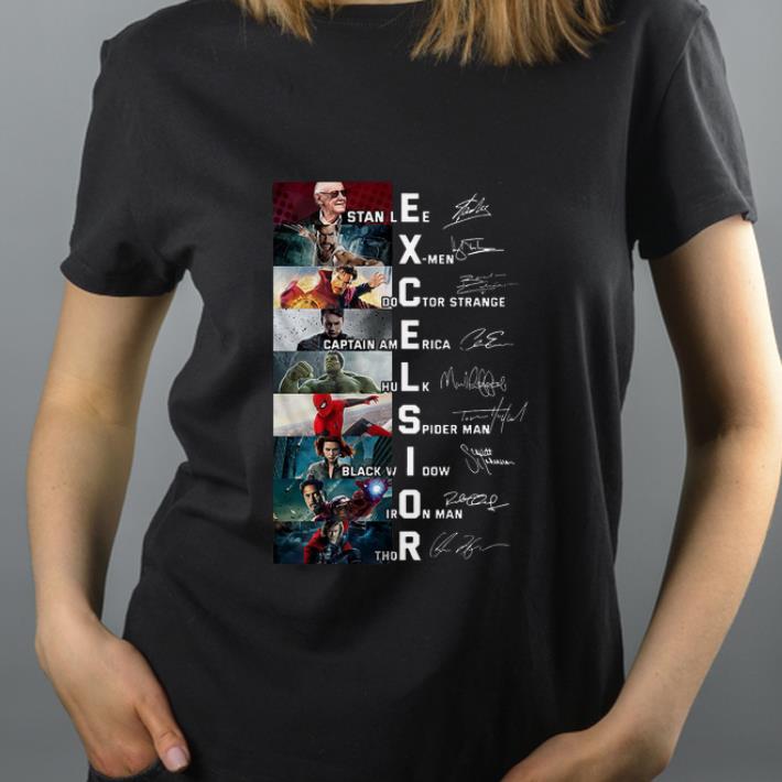 Top Excelsior Stan Lee X men Doctor Strange Captain America Hulk Spider Man Black Widow Iron Man Thor Signatures shirt 4 - Top Excelsior Stan Lee X-men Doctor Strange Captain America Hulk Spider Man Black Widow Iron Man Thor Signatures shirt