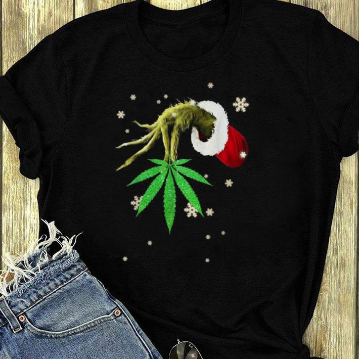 Top The Grinch holding a Cannabis leaves shirt 4 - Top The Grinch holding a Cannabis leaves shirt