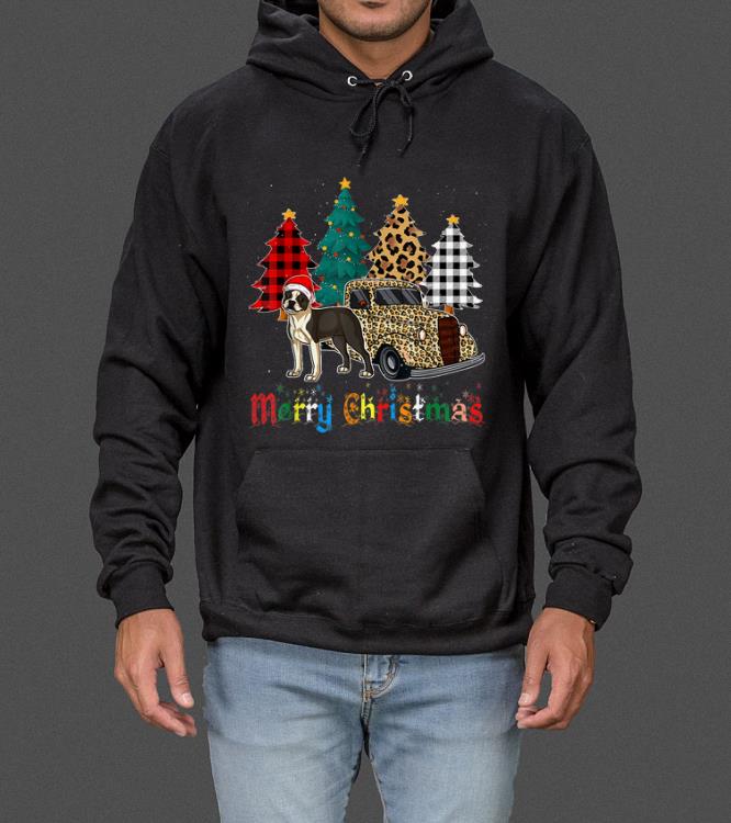 Awesome Boston Terrier Leopard Plaid Truck Christmas sweater 4 - Awesome Boston Terrier Leopard Plaid Truck Christmas sweater