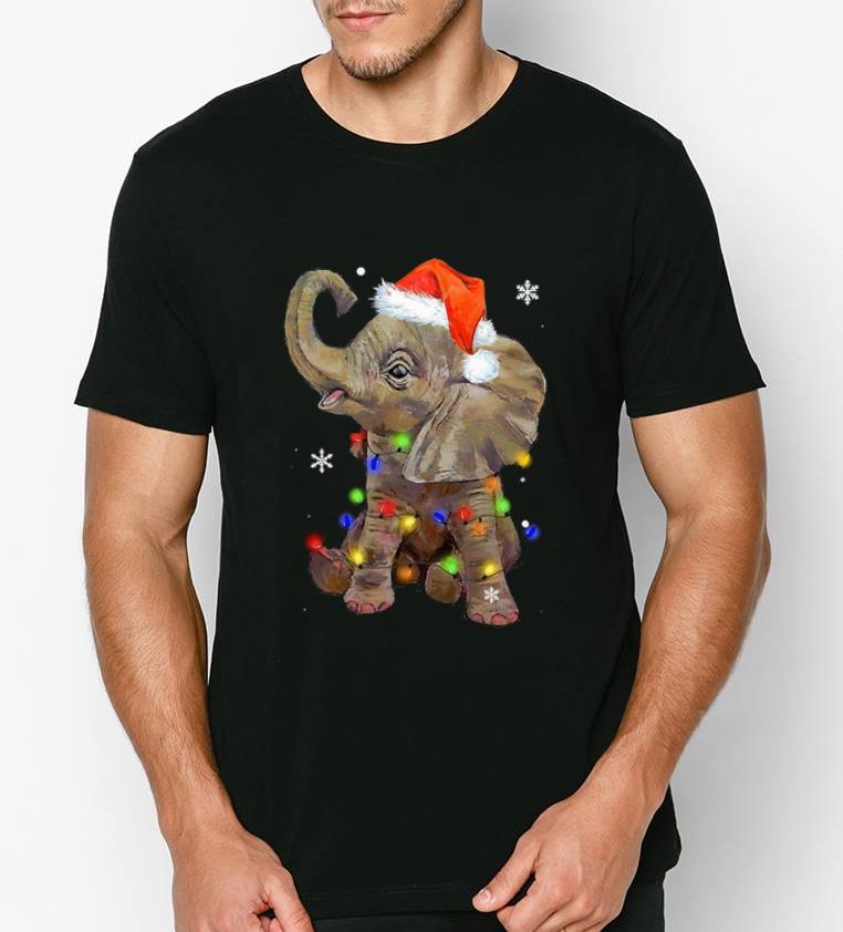 Awesome Elephant Santa Christmas Light shirt 4 - Awesome Elephant Santa Christmas Light shirt