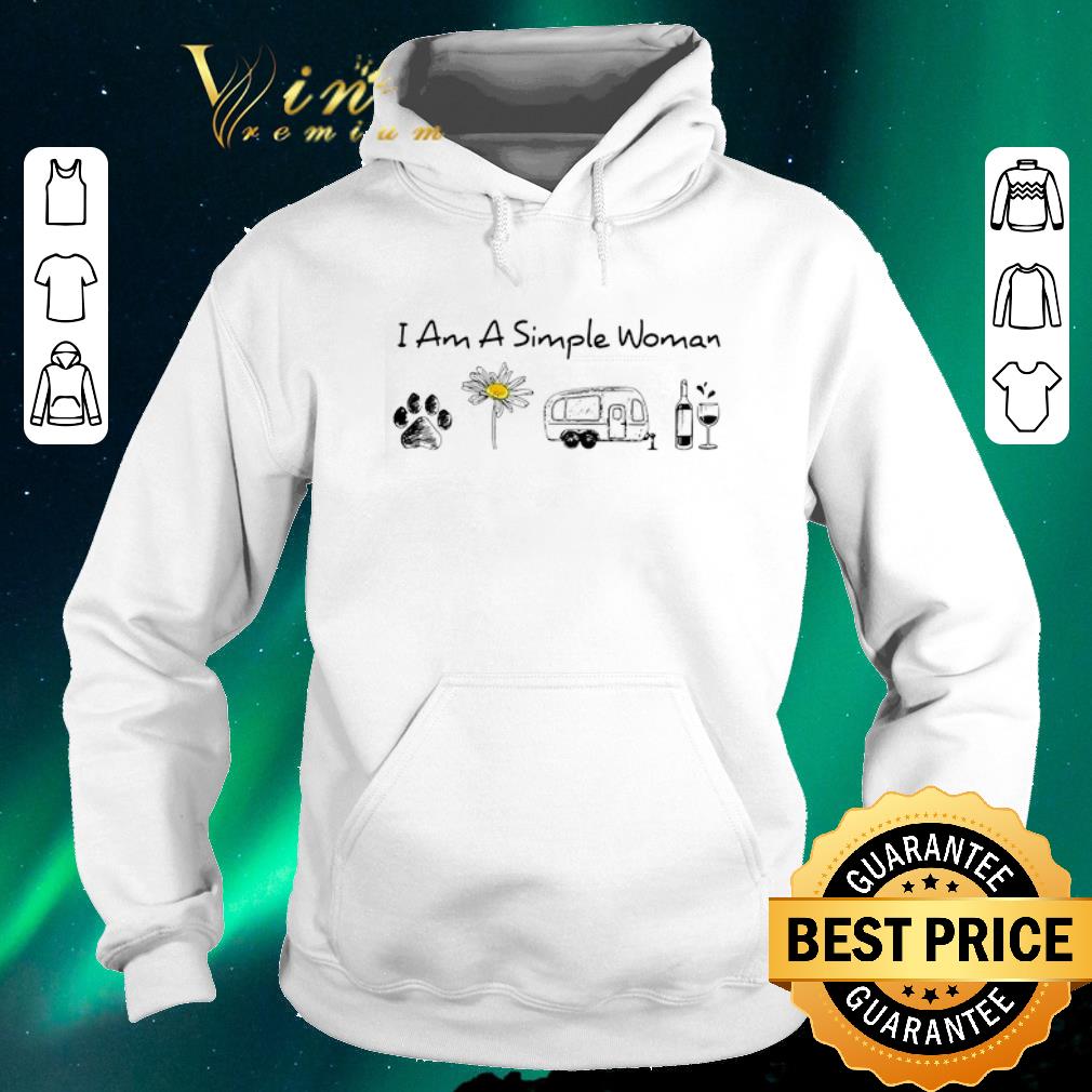Awesome I am a simple woman I love dog paw sunflower camping and wine shirt sweater 4 - Awesome I am a simple woman I love dog paw sunflower camping and wine shirt sweater