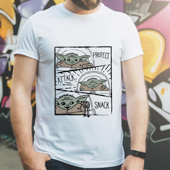 Awesome Star Wars Mandalorian Baby Yoda The Child Protect Attack Snack shirt 4 - Awesome Star Wars Mandalorian Baby Yoda The Child Protect Attack Snack shirt