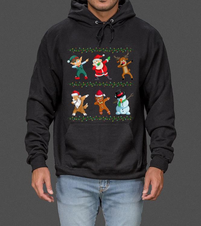 Great Funny Dabbing Santa Shetland Sheepdog And Friends Christmas sweater 4 - Great Funny Dabbing Santa Shetland Sheepdog And Friends Christmas sweater
