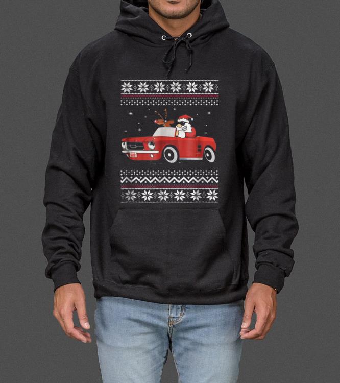 Great Santa in a mustang christmas Guys sweater 4 - Great Santa in a mustang christmas Guys sweater