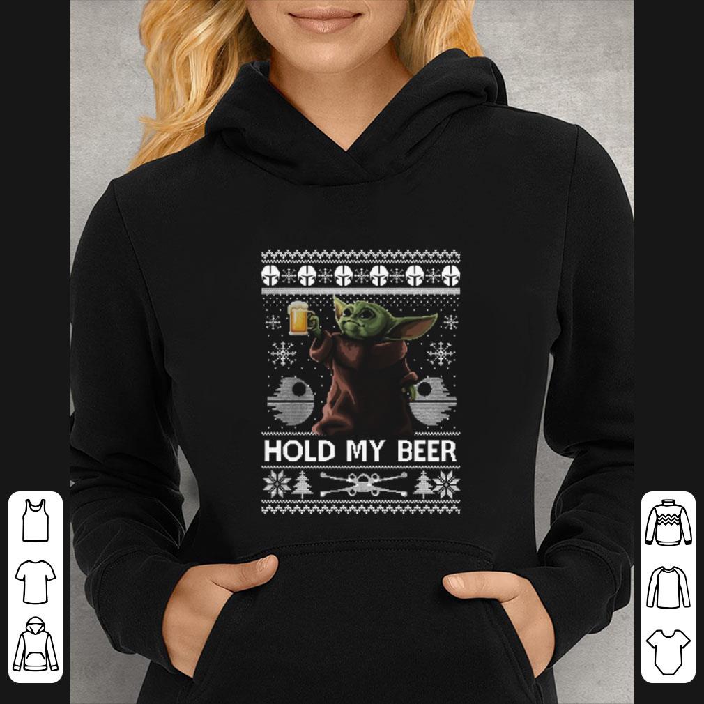 Hot Baby Yoda hold my beer ugly christmas shirt 4 - Hot Baby Yoda hold my beer ugly christmas shirt