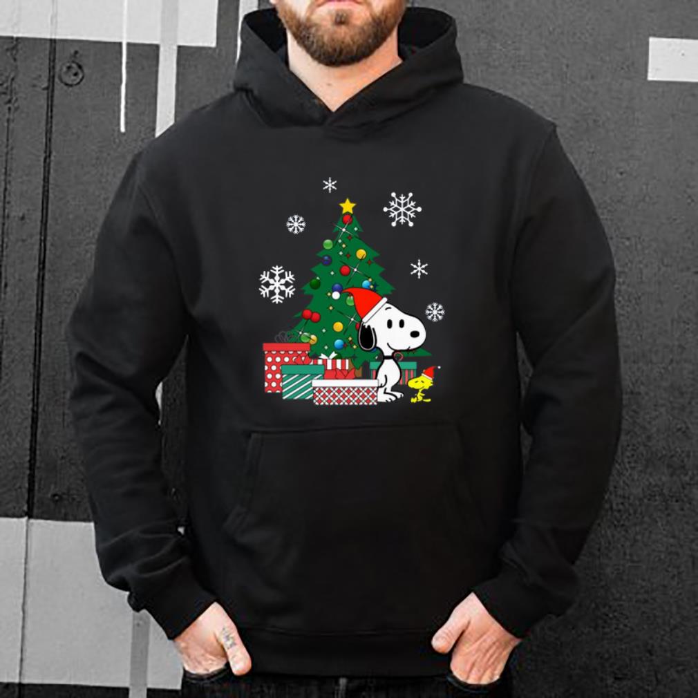 Hot Snoopy and Woodstock around the Christmas tree shirt 4 1 - Hot Snoopy and Woodstock around the Christmas tree shirt