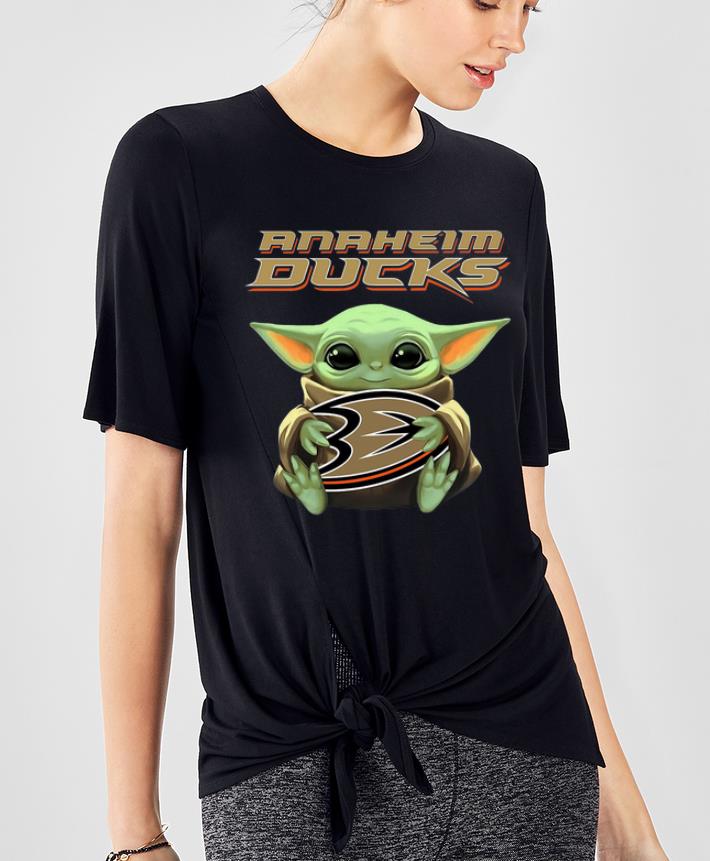 Nice Baby Yoda Hug Anaheim Ducks shirt 4 - Nice Baby Yoda Hug Anaheim Ducks shirt