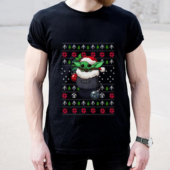 Nice Baby Yoda Santa Stocking Ugly Christmas shirt 4 - Nice Baby Yoda Santa Stocking Ugly Christmas shirt