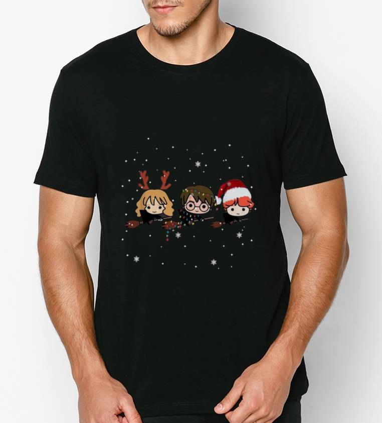 Nice Harry Potter chibi riding a broom Christmas shirt 4 - Nice Harry Potter chibi riding a broom Christmas shirt