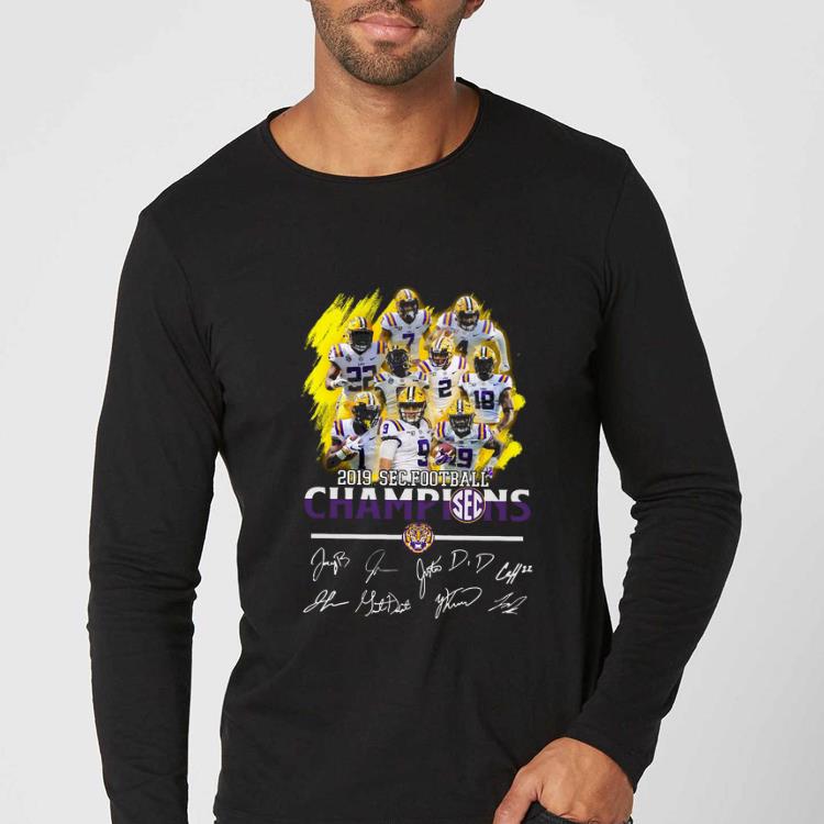Nice Lsu Tigers Players 2019 Sec Football Champions signatures shirt 4 - Nice Lsu Tigers Players 2019 Sec Football Champions signatures shirt
