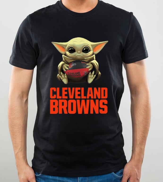 Nice Star Wars Football Baby Yoda Hug Cleveland Browns shirt 4 - Nice Star Wars Football Baby Yoda Hug Cleveland Browns shirt