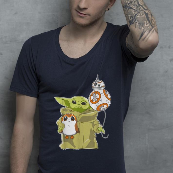 Nice The Mandalorian Baby Yoda Hug Sad Porg shirt 4 - Nice The Mandalorian Baby Yoda Hug Sad Porg shirt