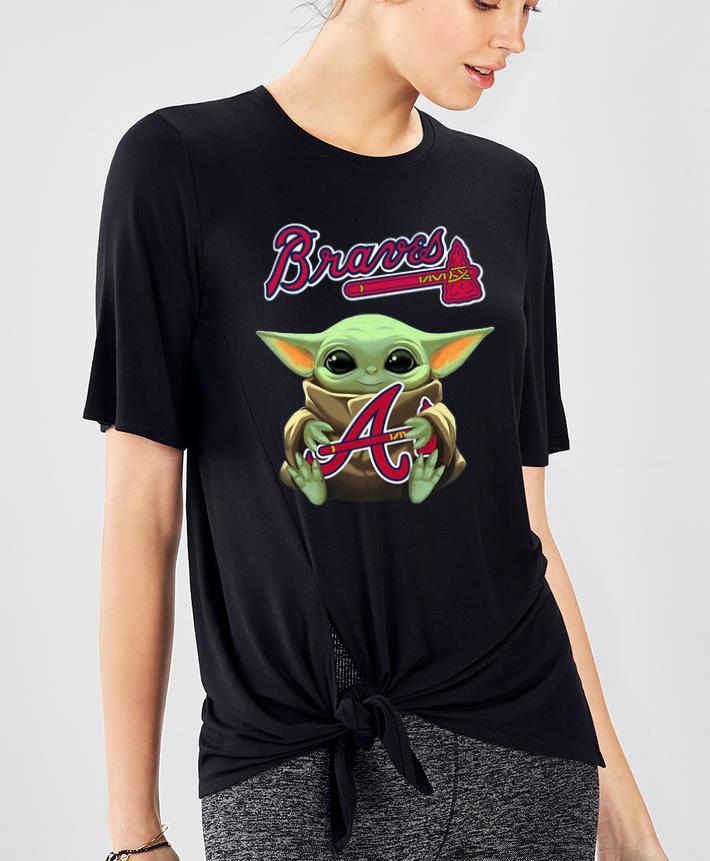Official Baby Yoda Hug Atlanta Braves shirt 4 - Official Baby Yoda Hug Atlanta Braves shirt