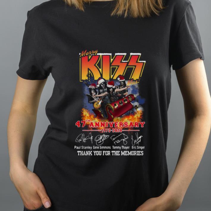 Official Merry Kissmas 47th anniversary 1973 2020 thank you for the memories Christmas Signatures shirt 4 - Official Merry Kissmas 47th anniversary 1973-2020 thank you for the memories Christmas Signatures shirt